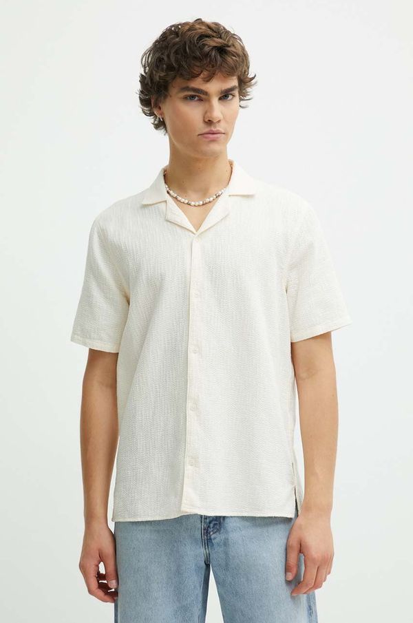 Hollister Co. Pamučna košulja Hollister Co. za muškarce, boja: bež, regular