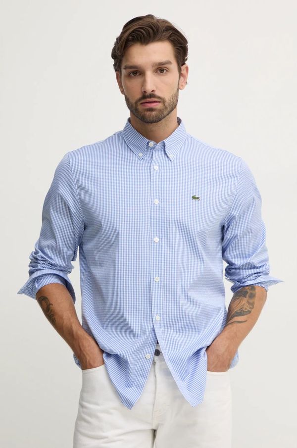 Lacoste Pamučna košulja Lacoste za muškarce, regular, s button-down ovratnikom