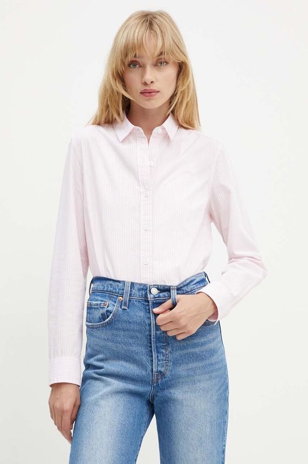 Levi's Pamučna košulja Levi's za žene, boja: ružičasta, regular, s klasičnim ovratnikom, 34574