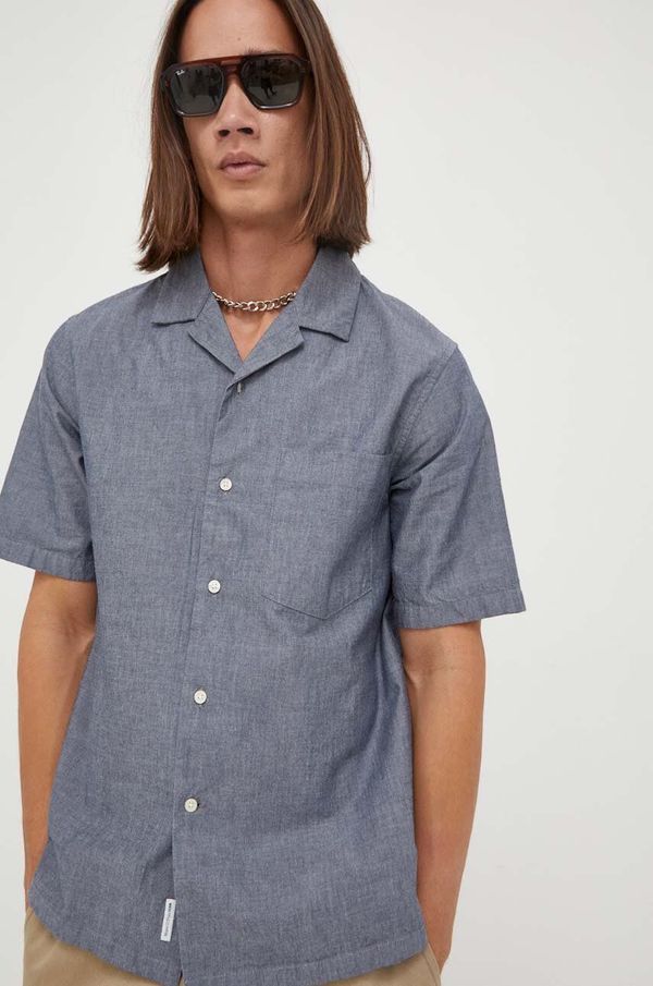 Marc O'Polo Pamučna košulja Marc O'Polo DENIM za muškarce, boja: tamno plava, regular