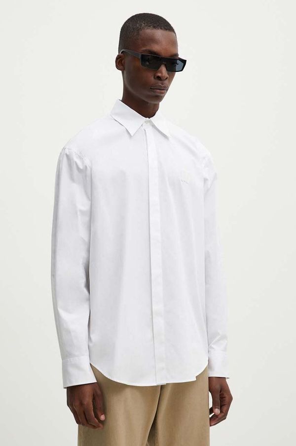 MSGM Pamučna košulja MSGM za muškarce, boja: bijela, relaxed, s talijanskim ovratnikom, 3740ME02.247505