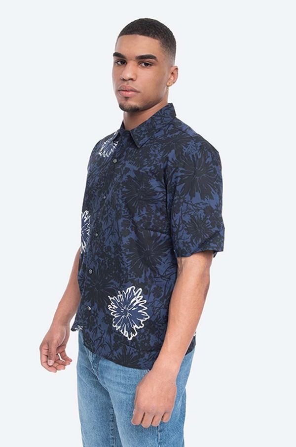 Norse Projects Pamučna košulja Norse Projects Carsten Flower Print za muškarce, boja: bordo, regular, s klasičnim ovratnikom, N40.0517.7169-7169