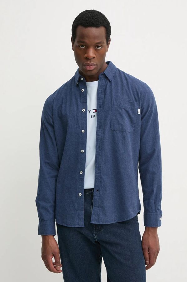 Pepe Jeans Pamučna košulja Pepe Jeans AARON za muškarce, boja: tamno plava, regular, s button-down ovratnikom, PM308804