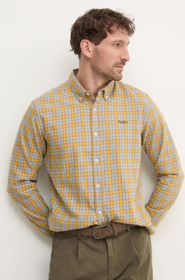 Pepe Jeans Pamučna košulja Pepe Jeans ARCHIE za muškarce, boja: siva, regular, s button-down ovratnikom, PM308812