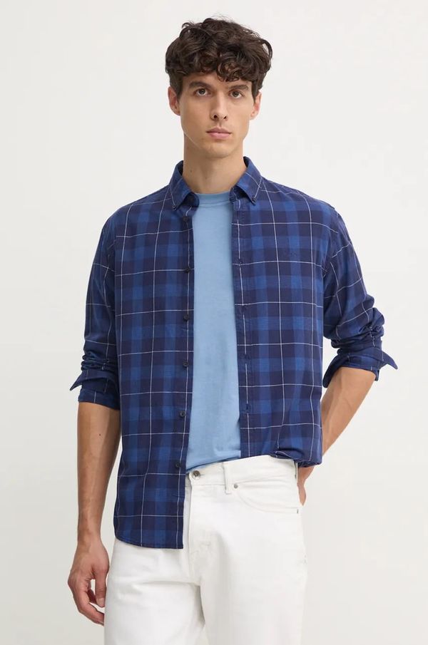 Pepe Jeans Pamučna košulja Pepe Jeans MITCHEL za muškarce, boja: tamno plava, regular, s button-down ovratnikom, PM308722