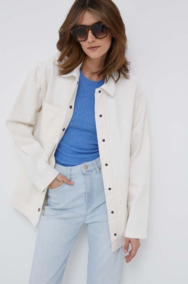 Pepe Jeans Pamučna košulja Pepe Jeans River Stripe za žene, boja: bijela, relaxed, s klasičnim ovratnikom