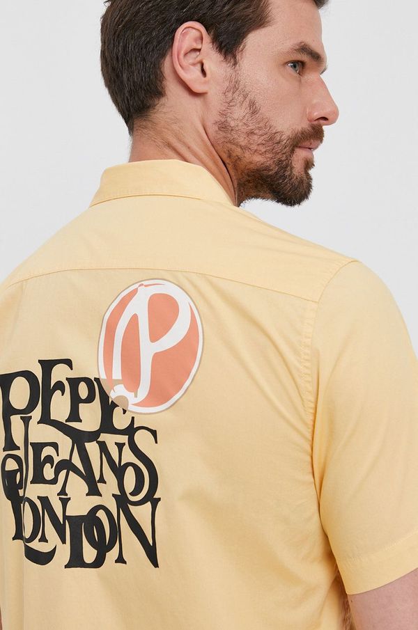 Pepe Jeans Pamučna košulja Pepe Jeans za muškarce, boja: žuta