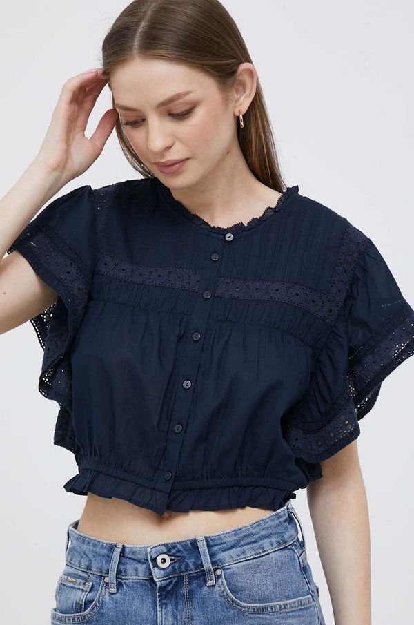 Pepe Jeans Pamučna košulja Pepe Jeans za žene, boja: tamno plava, regular