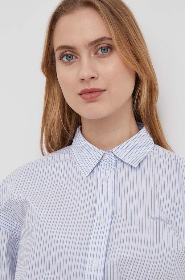 Pepe Jeans Pamučna košulja Pepe Jeans za žene, relaxed, s klasičnim ovratnikom