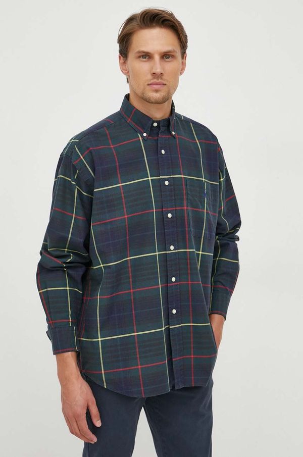 Polo Ralph Lauren Pamučna košulja Polo Ralph Lauren za muškarce, boja: zelena, relaxed, s button-down ovratnikom