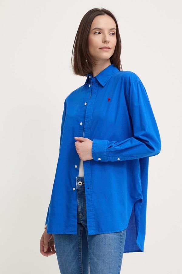 Polo Ralph Lauren Pamučna košulja Polo Ralph Lauren za žene, relaxed, s klasičnim ovratnikom, 211916277