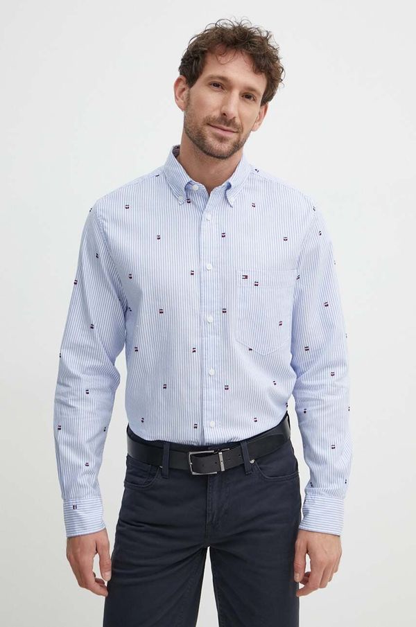 Tommy Hilfiger Pamučna košulja Tommy Hilfiger za muškarce, regular, s button-down ovratnikom, MW0MW34608