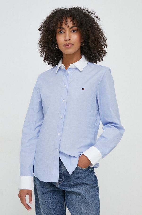 Tommy Hilfiger Pamučna košulja Tommy Hilfiger za žene, regular, s klasičnim ovratnikom, WW0WW40531