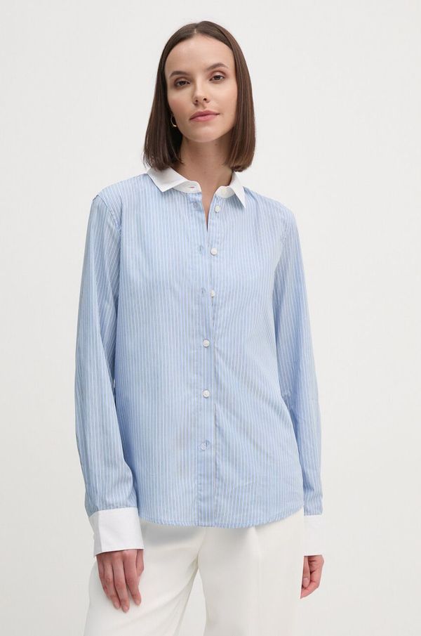 Tommy Hilfiger Pamučna košulja Tommy Hilfiger za žene, regular, s klasičnim ovratnikom, WW0WW42274