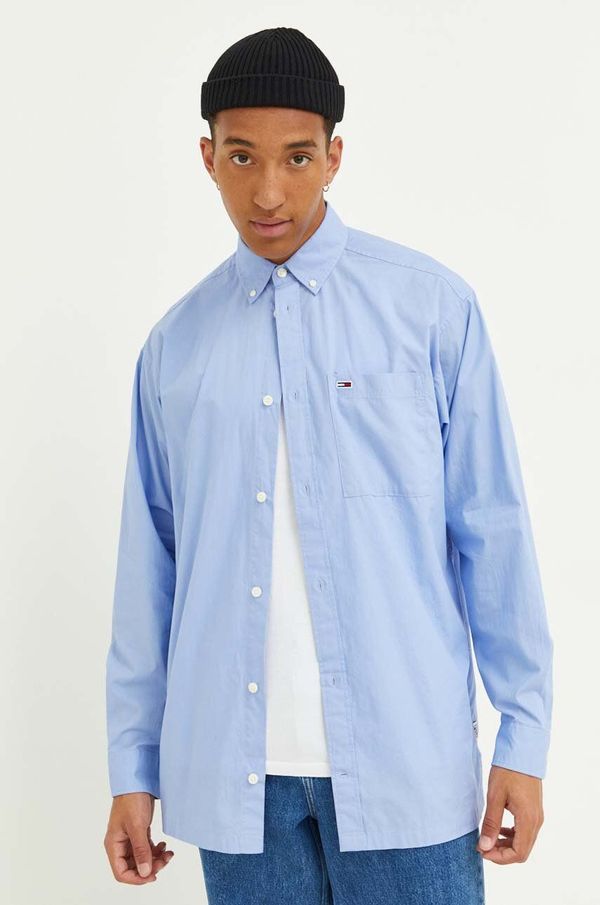Tommy Jeans Pamučna košulja Tommy Jeans za muškarce, relaxed, o button-down ovratnikom
