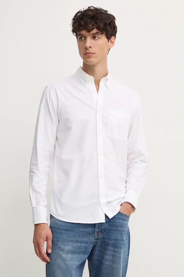 United Colors of Benetton Pamučna košulja United Colors of Benetton za muškarce, boja: bijela, regular, s button-down ovratnikom, 5FGBUQ04C