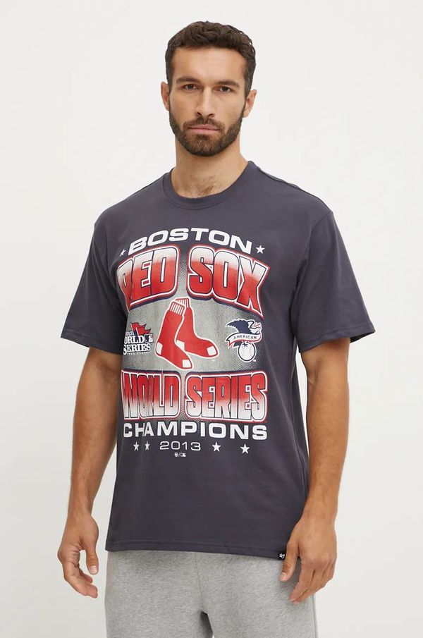 47 brand Pamučna majica 47 brand MLB Boston Red Sox za muškarce, boja: tamno plava, s tiskom, BU002TMYIHQ632912VN