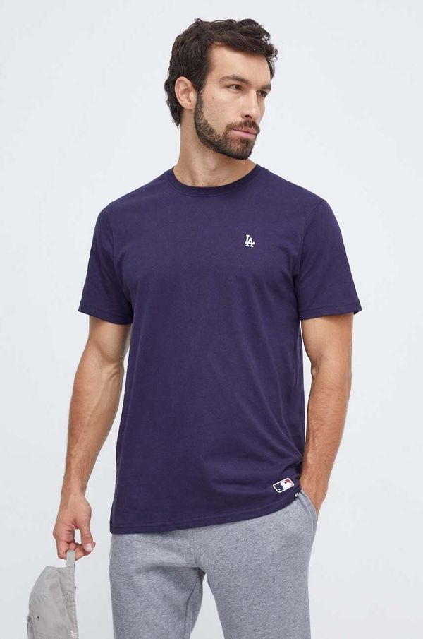 47brand Pamučna majica 47brand MLB Los Angeles Dodgers za muškarce, boja: tamno plava, bez uzorka
