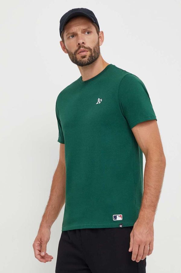47brand Pamučna majica 47brand MLB Oakland Athletics za muškarce, boja: zelena, bez uzorka