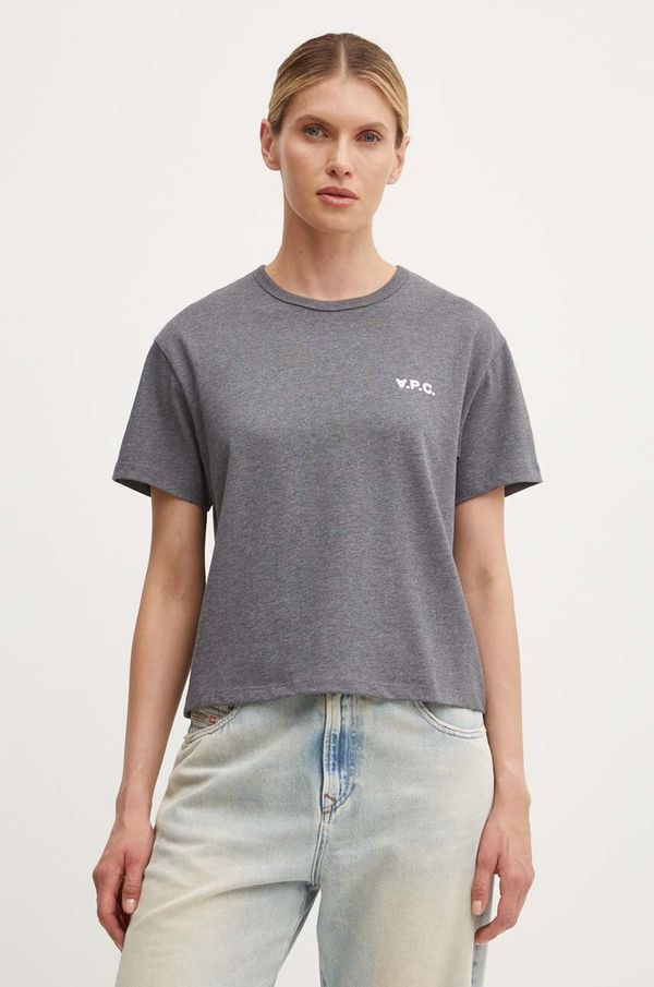 A.P.C. Pamučna majica A.P.C. t-shirt boxy petit vpc za žene, boja: siva, COHBQ.F26390