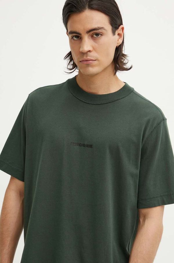 Abercrombie & Fitch Pamučna majica Abercrombie & Fitch za muškarce, boja: zelena, s tiskom, KI123-1038