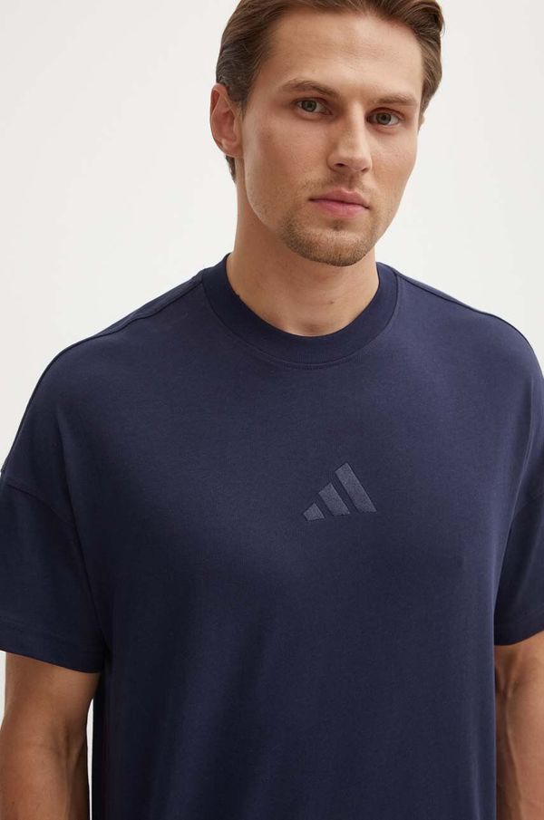 adidas Pamučna majica adidas All SZN za muškarce, boja: tamno plava, s aplikacijom, IY4135