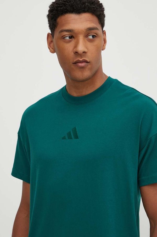 adidas Pamučna majica adidas All SZN za muškarce, boja: zelena, bez uzorka, IY4143