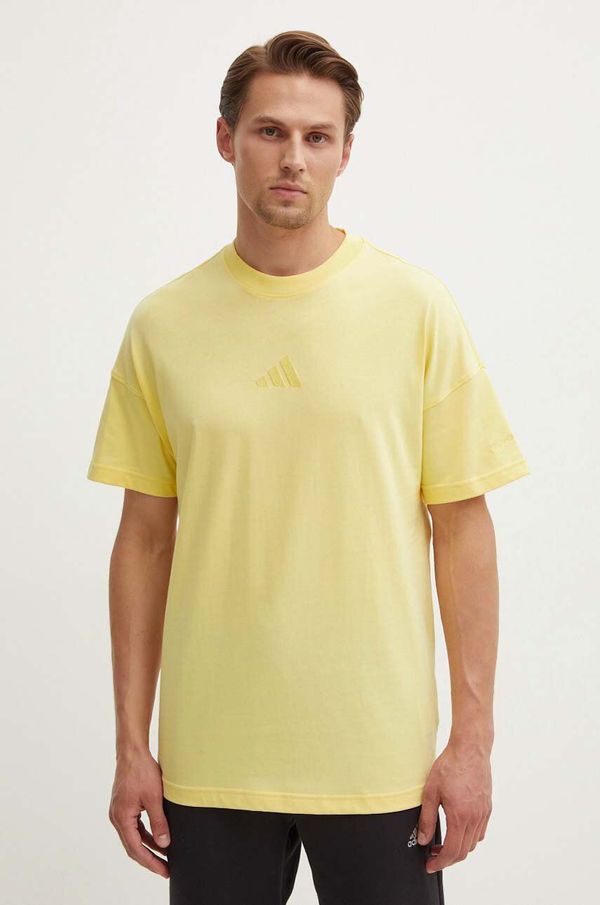 adidas Pamučna majica adidas All SZN za muškarce, boja: žuta, bez uzorka, IY4141