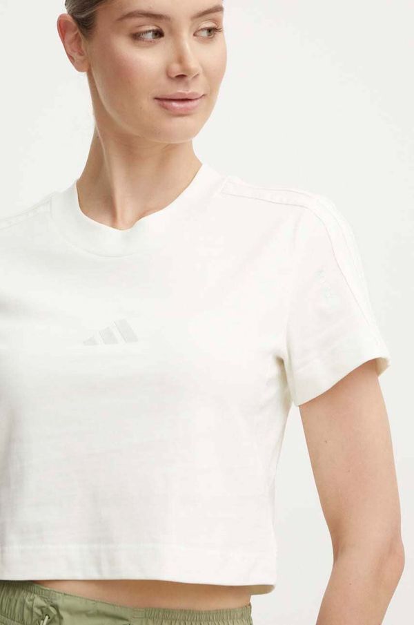 adidas Pamučna majica adidas All SZN za žene, boja: bež, IW1133