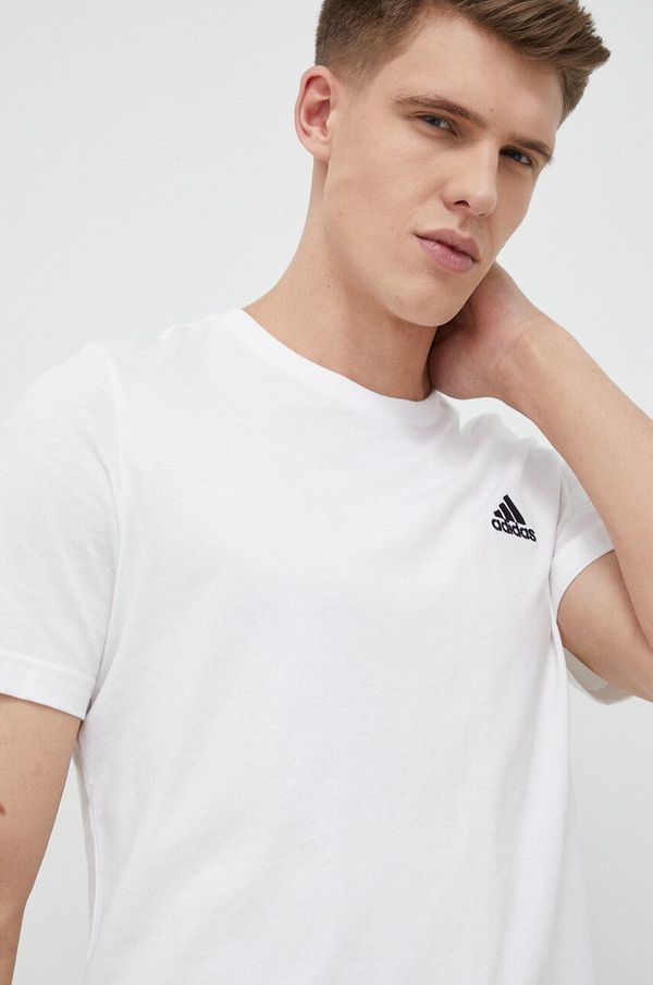adidas Pamučna majica adidas boja: bijela, jednobojni model IC9286
