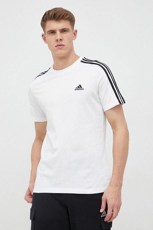 adidas Pamučna majica adidas boja: bijela, jednobojni model