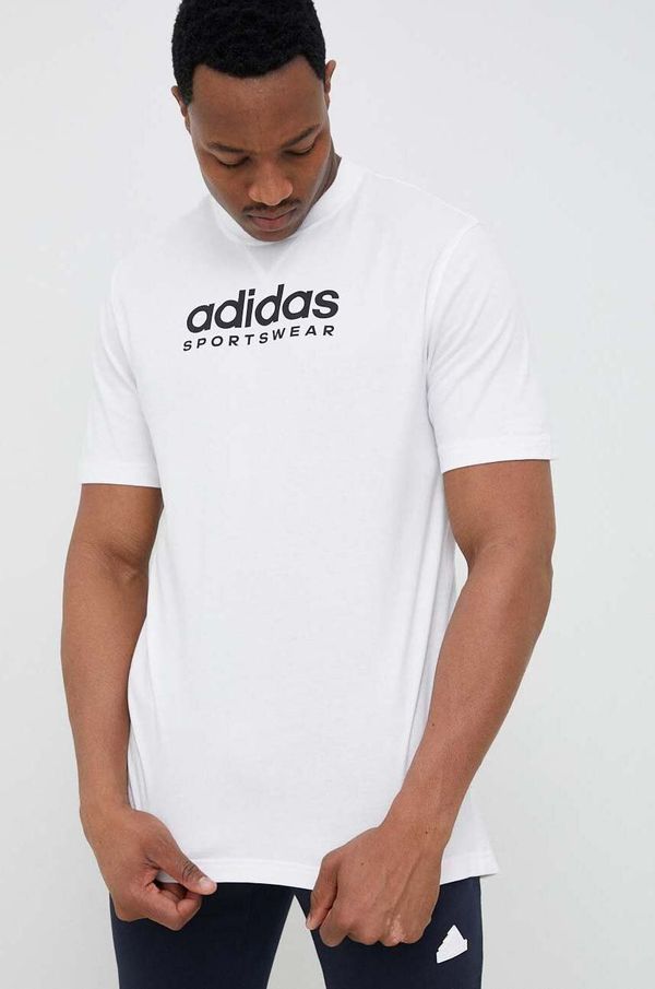 adidas Pamučna majica adidas boja: bijela, s uzorkom