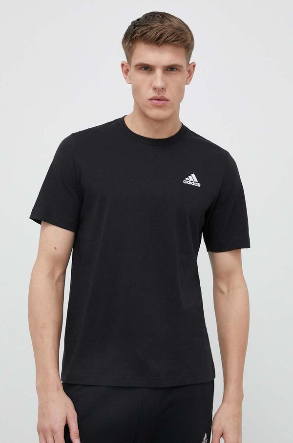 adidas Pamučna majica adidas boja: crna, glatki model