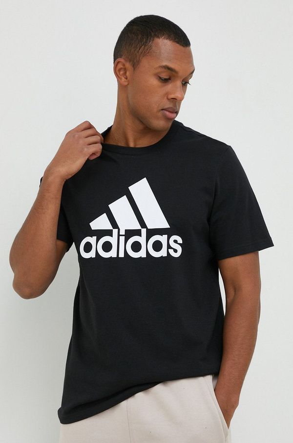 adidas Pamučna majica adidas boja: crna, s tiskom