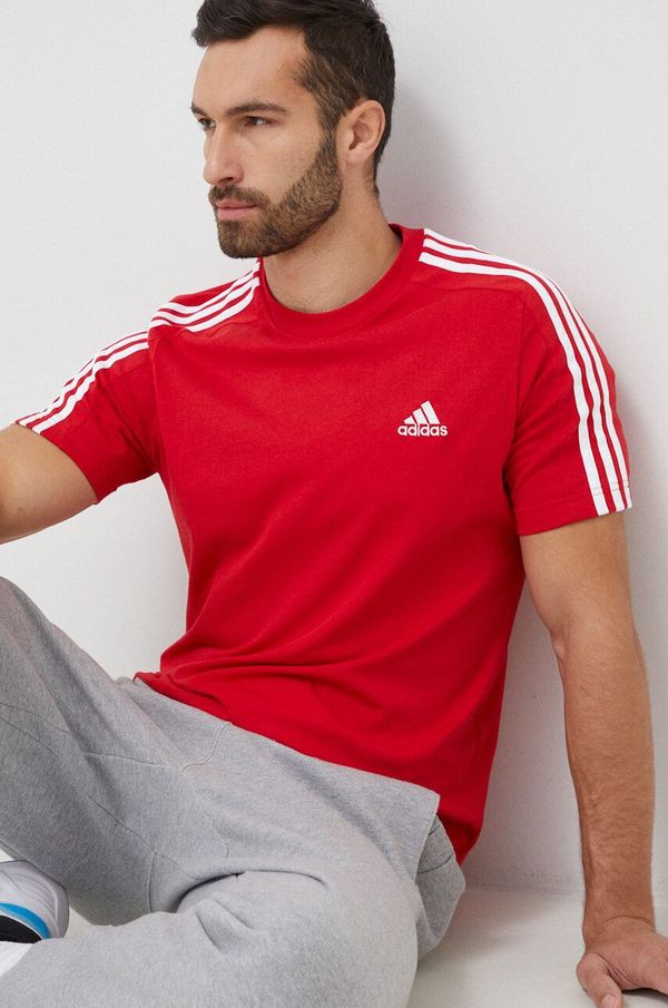 adidas Pamučna majica adidas boja: crvena, s uzorkom