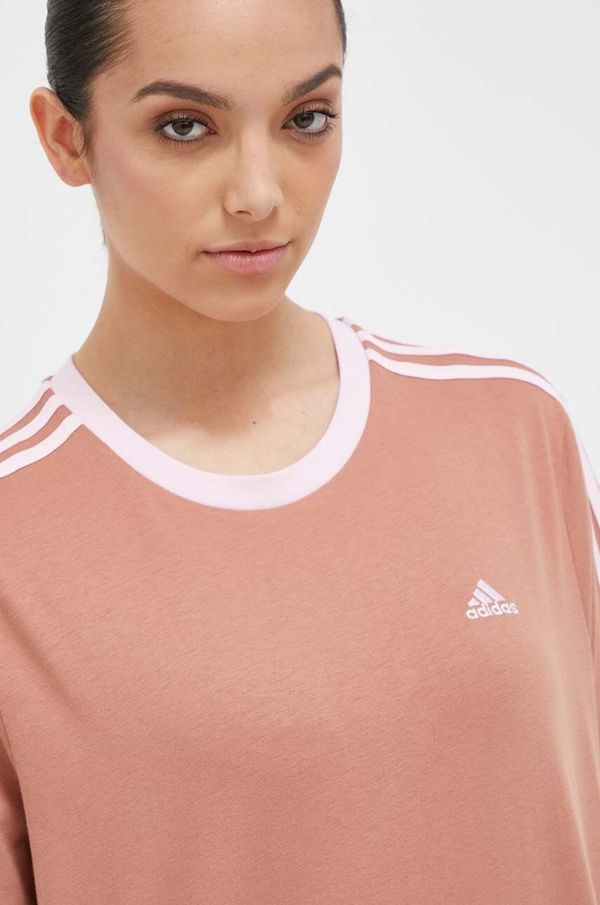 adidas Pamučna majica adidas boja: smeđa