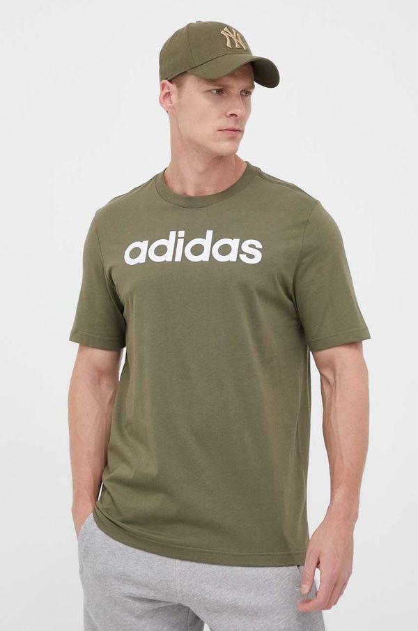 adidas Pamučna majica adidas boja: zelena, s tiskom