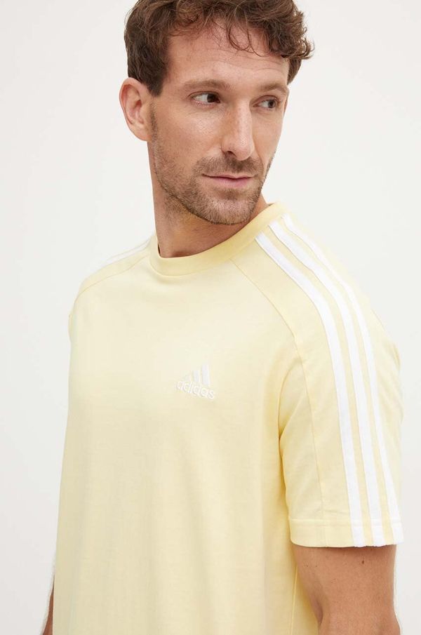 adidas Pamučna majica adidas Essentials za muškarce, boja: žuta, bez uzorka, IX0159