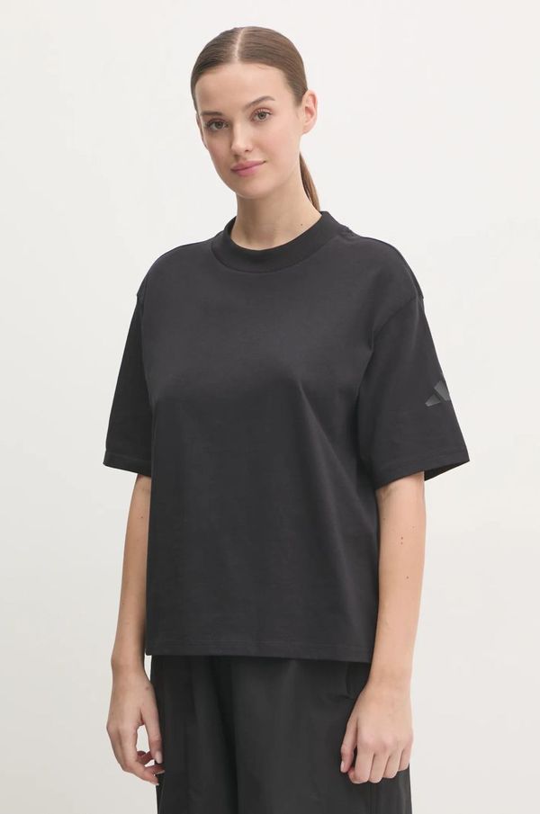 adidas Pamučna majica adidas Essentials za žene, boja: crna, JD3081