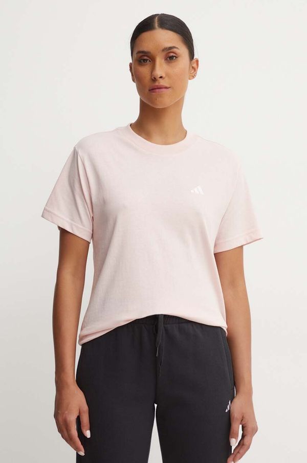 adidas Pamučna majica adidas Essentials za žene, boja: ružičasta, JH3694