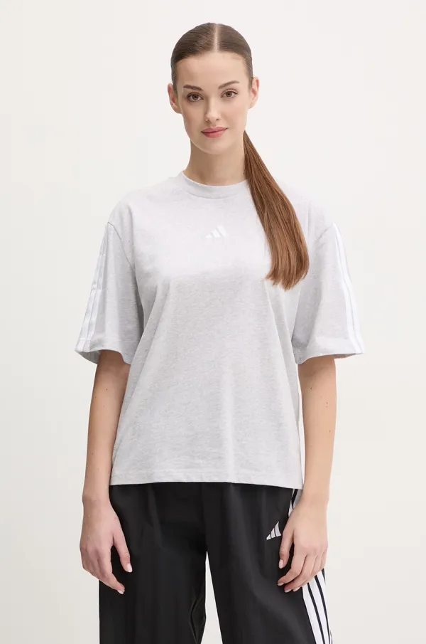 adidas Pamučna majica adidas Essentials za žene, boja: siva, JE1217