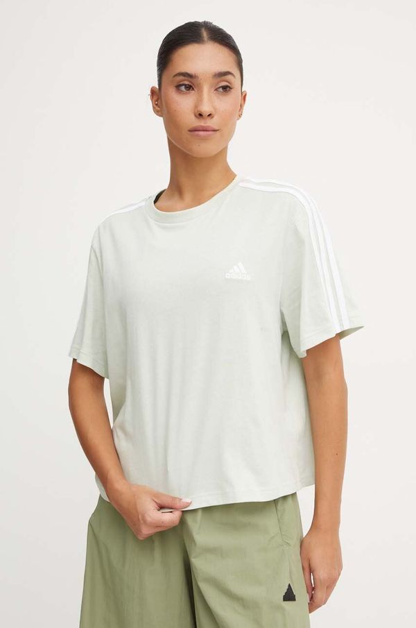 adidas Pamučna majica adidas Essentials za žene, boja: zelena, IY4228