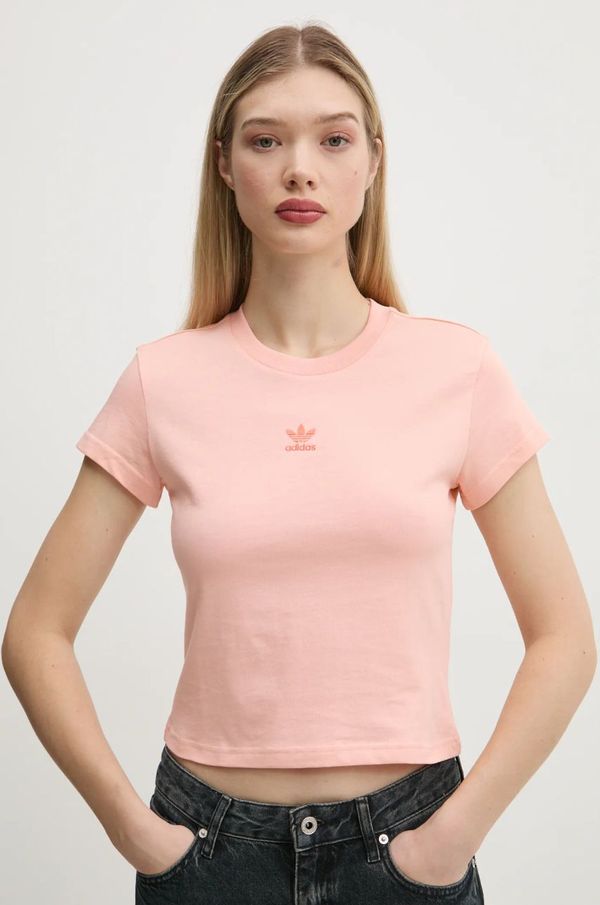 adidas Originals Pamučna majica adidas Originals Essential za žene, boja: narančasta, JC8971
