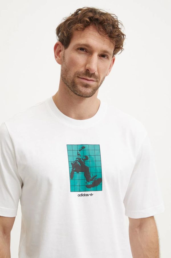 adidas Originals Pamučna majica adidas Originals GRFX Tee za muškarce, boja: bež, s aplikacijom, IZ4839