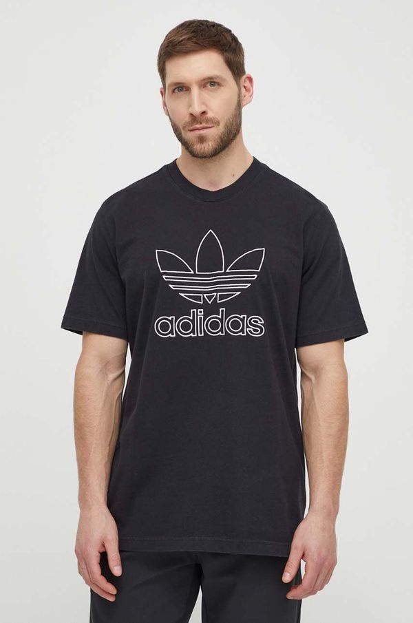adidas Originals Pamučna majica adidas Originals Trefoil Tee za muškarce, boja: crna, s tiskom, IU2347