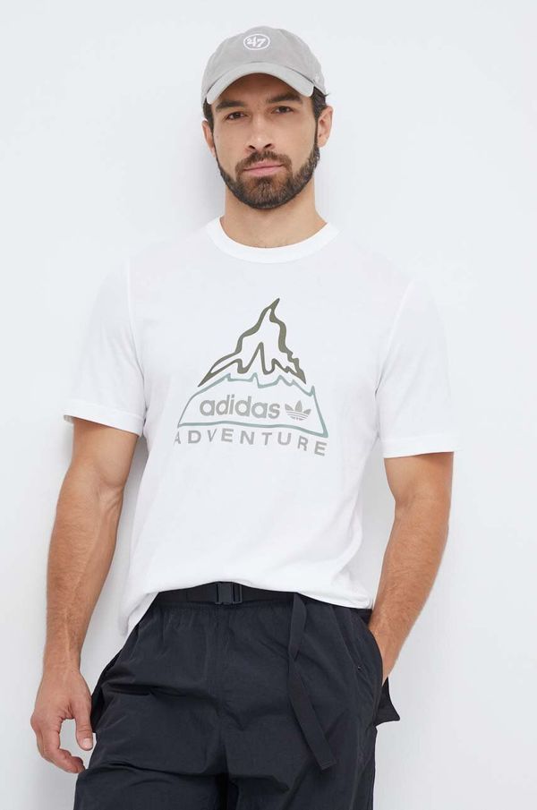 adidas Originals Pamučna majica adidas Originals za muškarce, boja: bež, s tiskom