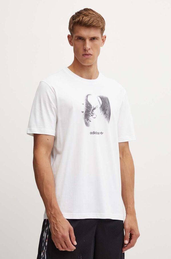 adidas Originals Pamučna majica adidas Originals za muškarce, boja: bež, s tiskom, IY3430