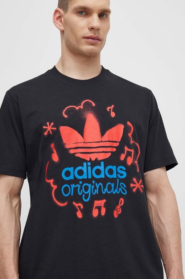 adidas Originals Pamučna majica adidas Originals za muškarce, boja: crna, s tiskom, IS0224