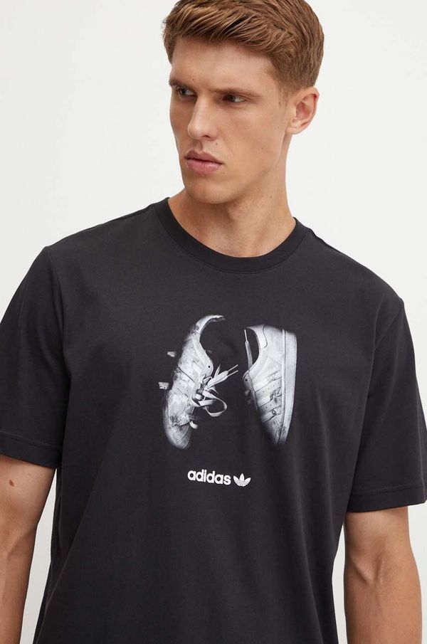 adidas Originals Pamučna majica adidas Originals za muškarce, boja: crna, s tiskom, IY3431