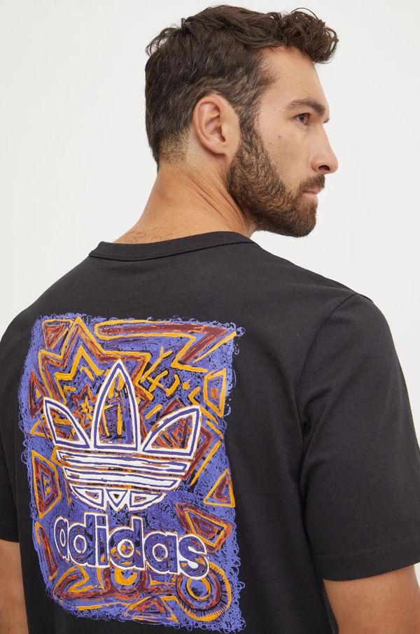 adidas Originals Pamučna majica adidas Originals za muškarce, boja: crna, s tiskom, JN1279